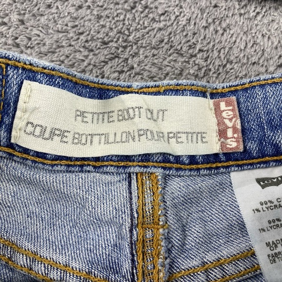 Levis Petite Boot Cut Jeans Womens 2P Blue Medium Wash Mid Rise - Picture 8 of 14